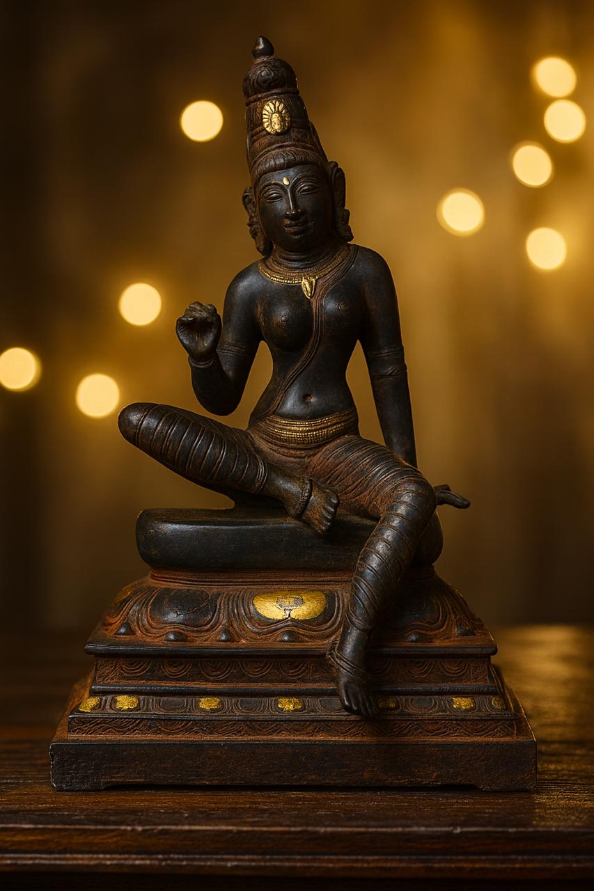 Chola Parvati in Lalitasana – Antique Red (Inspired by Early Chola bronzes of Parvati, circa 1000 A.D.)