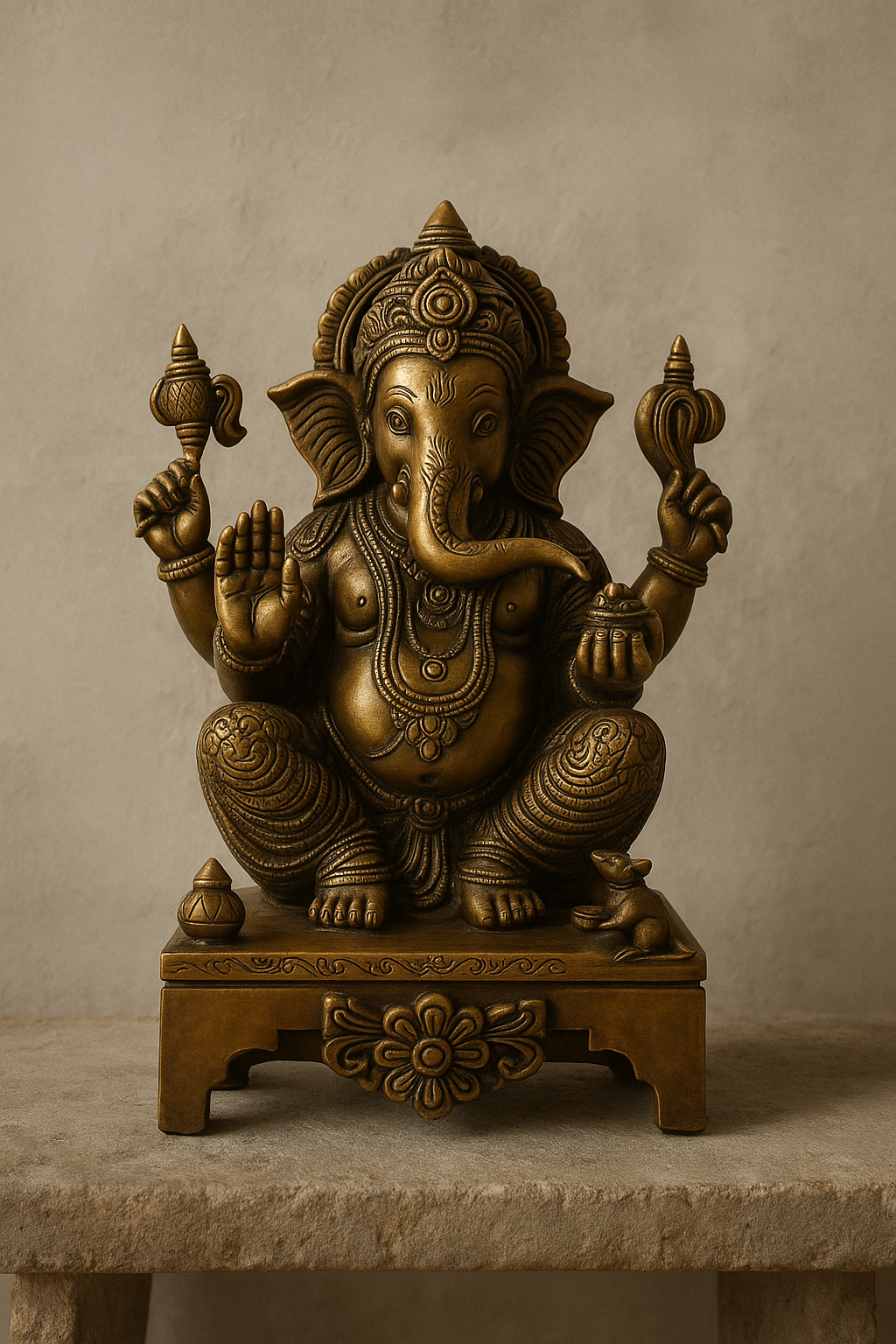 Classic Ganesha – Satin Gold