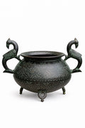 Vintage Peacock-Handled Heritage Brass Urn