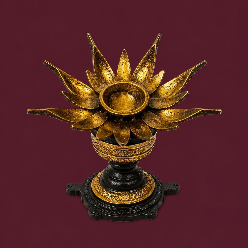 Blooming Lotus Brass Diya I Where Rituals Bloom