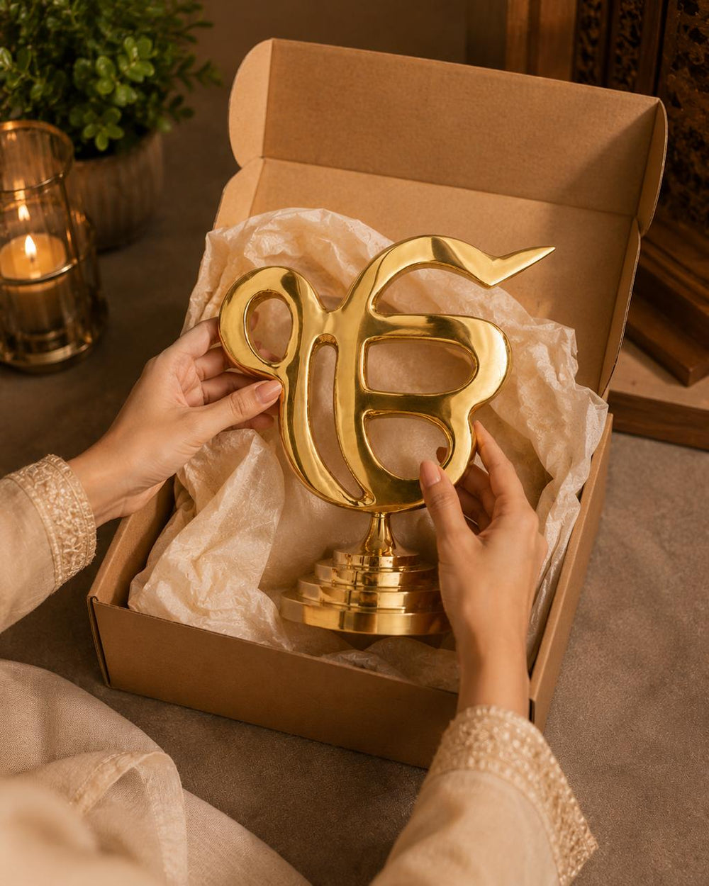 Ek Onkar Blessing Sculpture in Brass