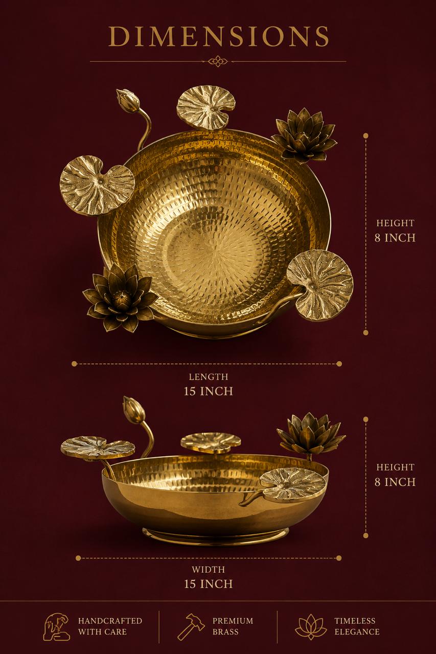 Heritage Lotus Pond Sculptural Centerpiece Bowl