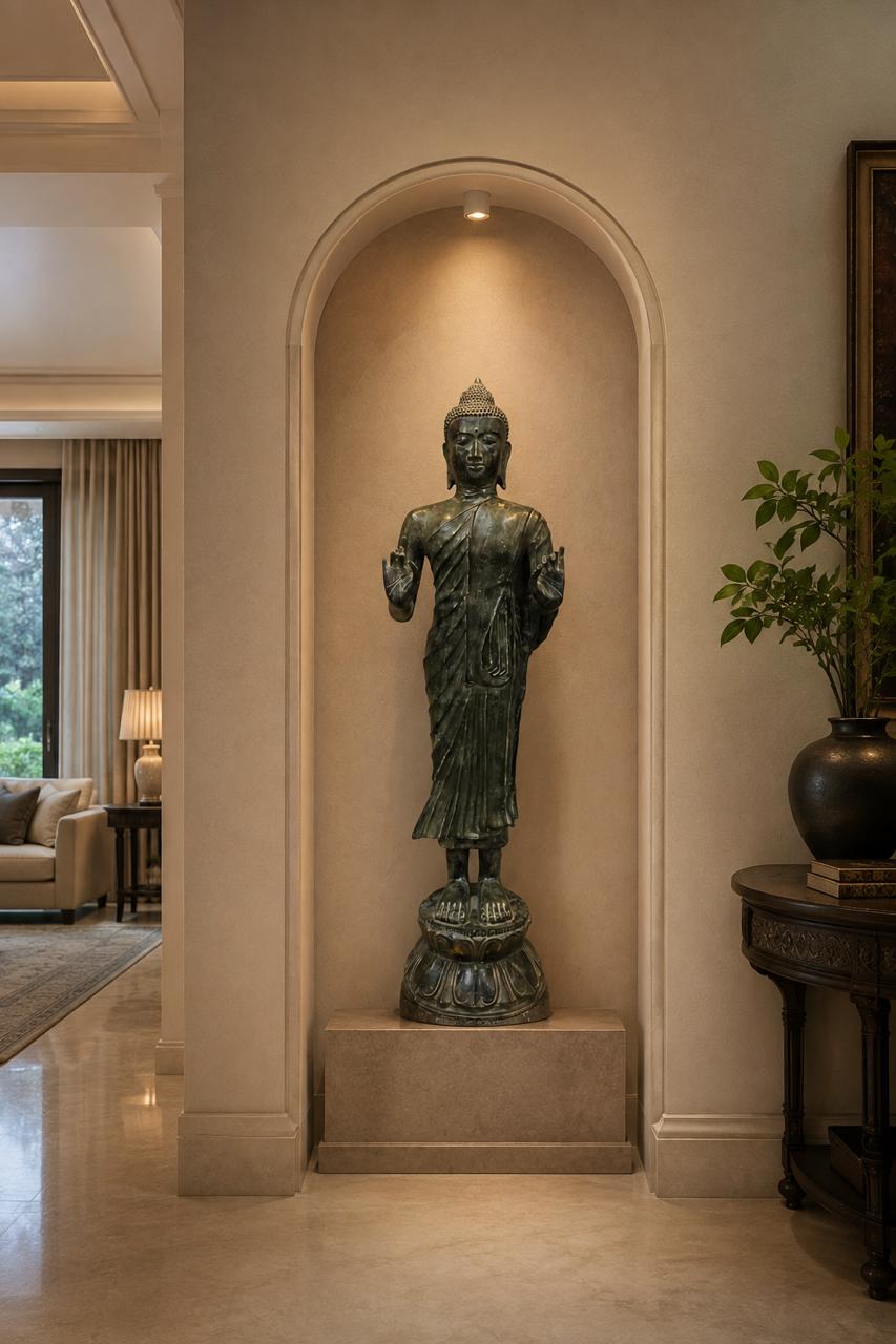 Balinese Bronze Buddha Statue – 48” | Antique Finish