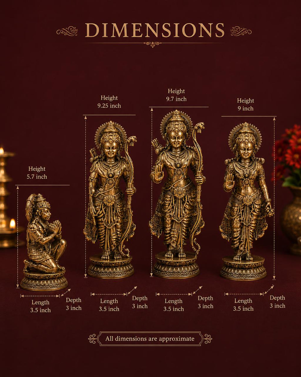 Ram Darbar in Antique Silver Finish | Heirloom Devotional Sculpture Set