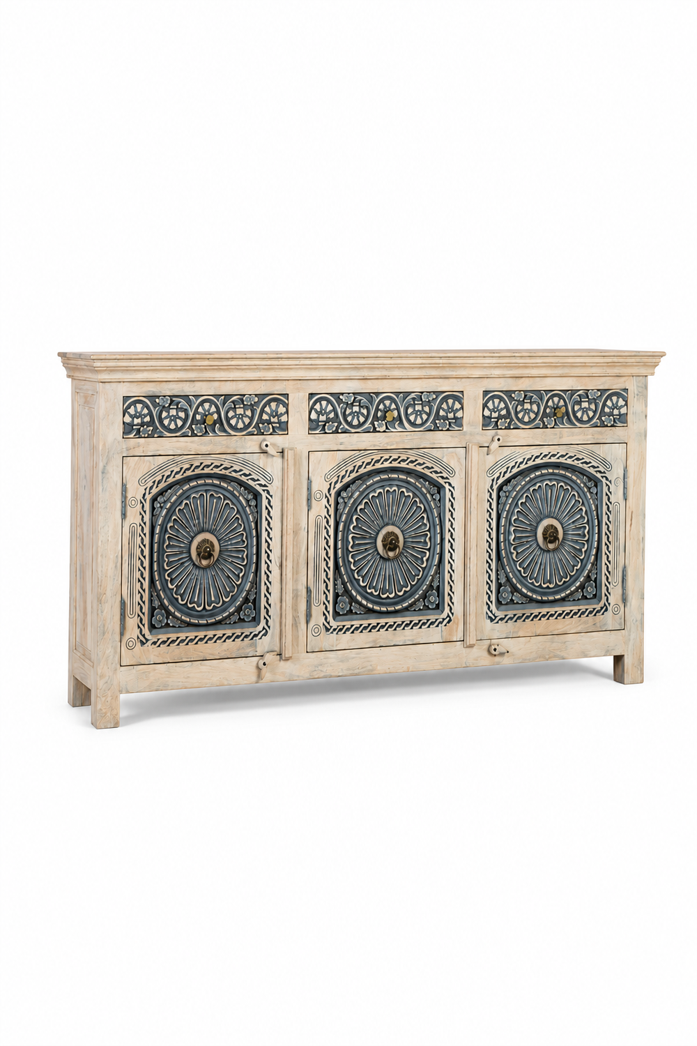 Aria Handcrafted Carved Wooden Console Sideboard
