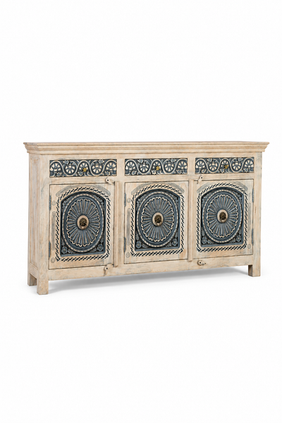 Aria Handcrafted Carved Wooden Console Sideboard