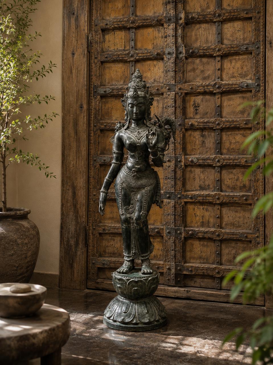 Balinese Bronze Devi Sculpture – 44”