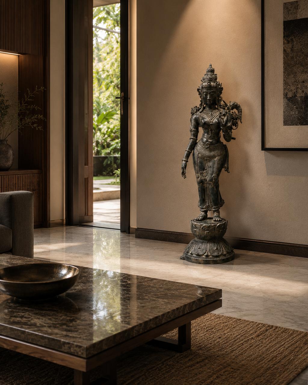 Balinese Bronze Devi Sculpture – 44”