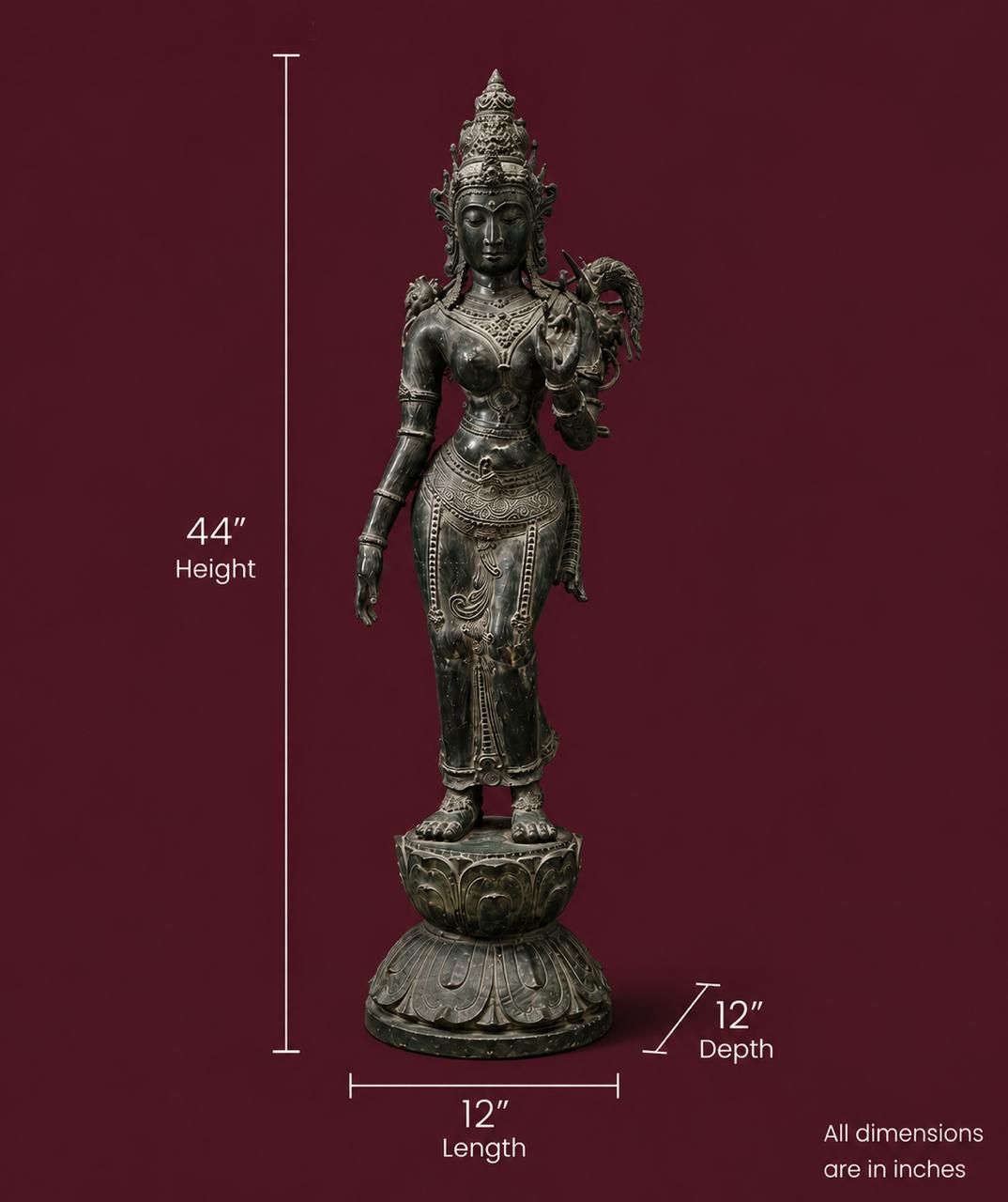 Balinese Bronze Devi Sculpture – 44”
