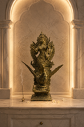 Balinese Bronze Saraswati on Swan Sculpture | 18 - Inch Antique Finish