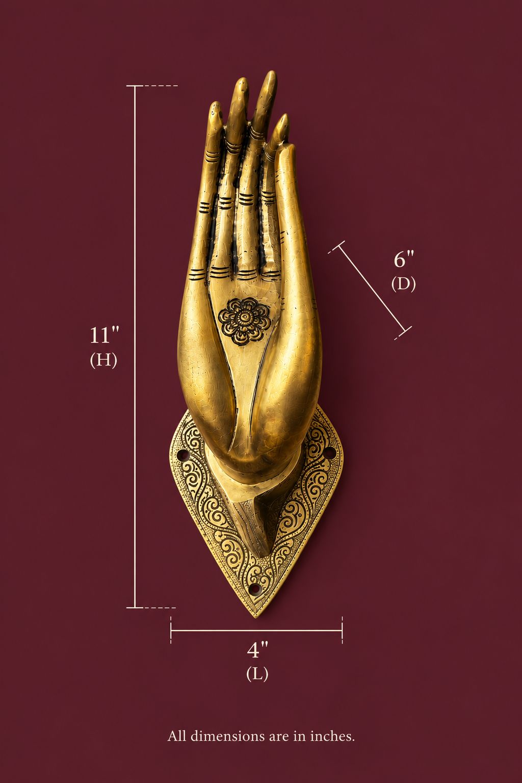 Mudra Brass Hand Sculptures - Set of 2