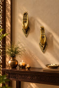 Mudra Brass Hand Sculptures - Set of 2
