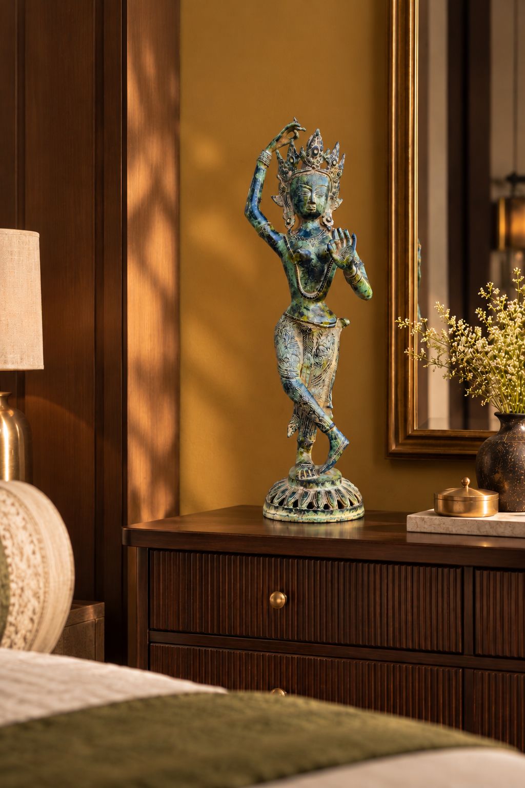 Apsara in Blue-Green Patina (24 inches)