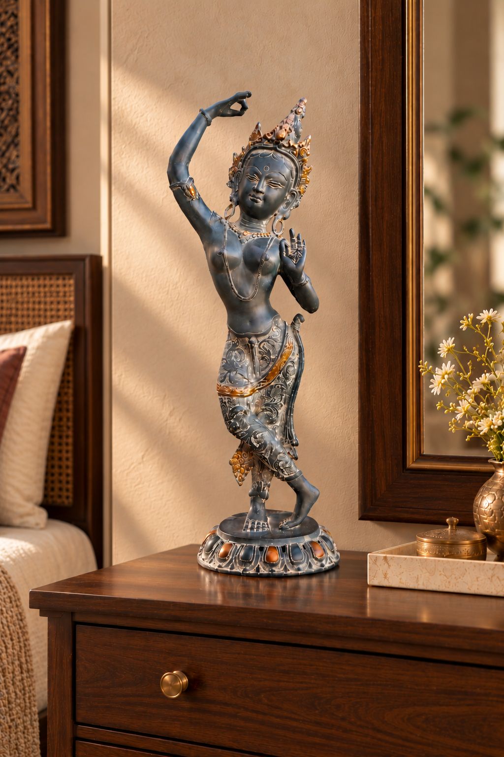 Apsara in Blue-Grey Patina (20 inches)