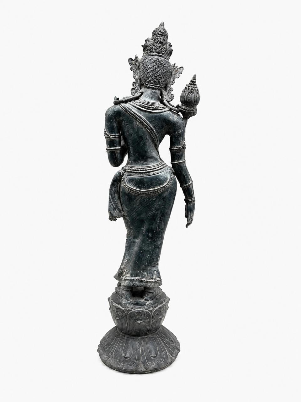 Goddess Shakti Balinese Sculpture in Bronze | 43-Inch Antique Finish Goddess Statue