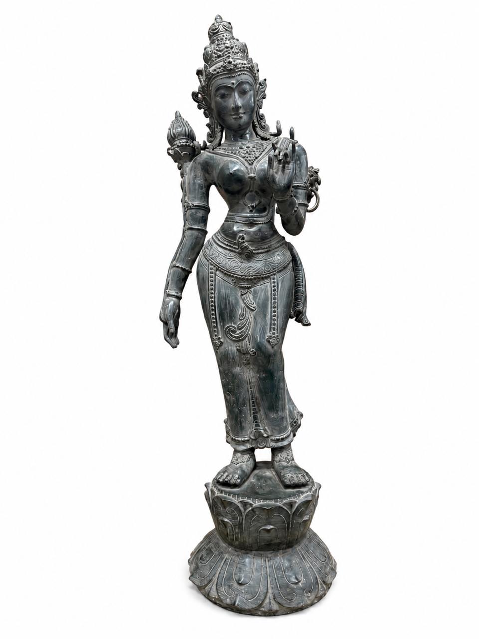 Goddess Shakti Balinese Sculpture in Bronze | 43-Inch Antique Finish Goddess Statue