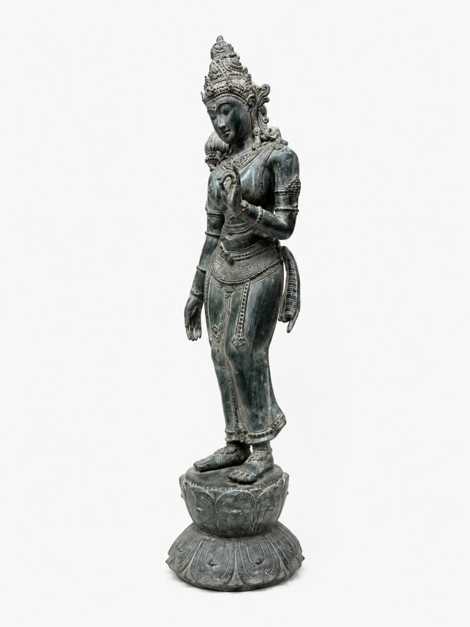 Goddess Shakti Balinese Sculpture in Bronze | 43-Inch Antique Finish Goddess Statue