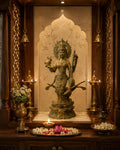 Balinese Bronze Goddess Saraswati Sculpture | 14-Inch Antique Finish