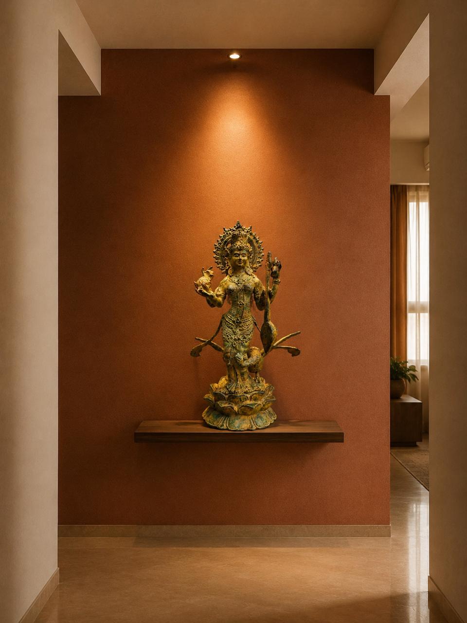 Balinese Bronze Goddess Saraswati Sculpture | 14-Inch Antique Finish
