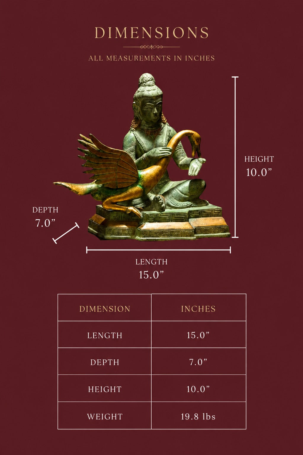 Handcrafted Buddha with Swan Bronze Sculpture | Luxury Spiritual Decor