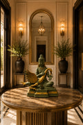 Handcrafted Buddha with Swan Bronze Sculpture | Luxury Spiritual Decor