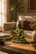 Handcrafted Buddha with Swan Bronze Sculpture | Luxury Spiritual Decor