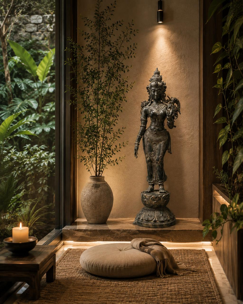 Balinese Bronze Devi Sculpture – 44”