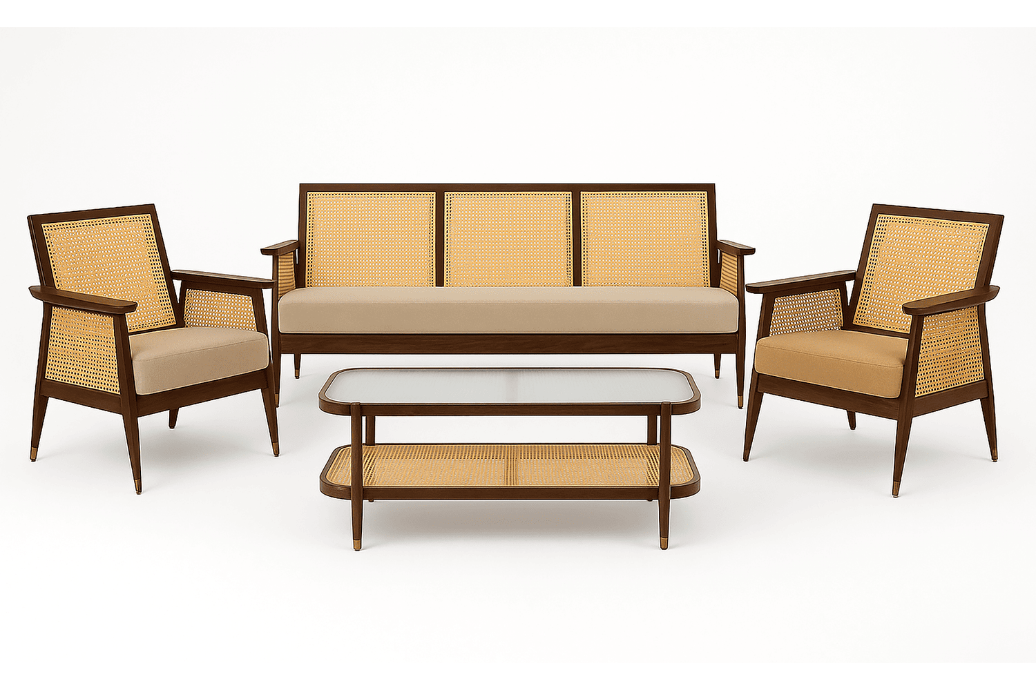 Jodhpur Living Set (3-Seater + 2 Armchairs + Coffee Table)