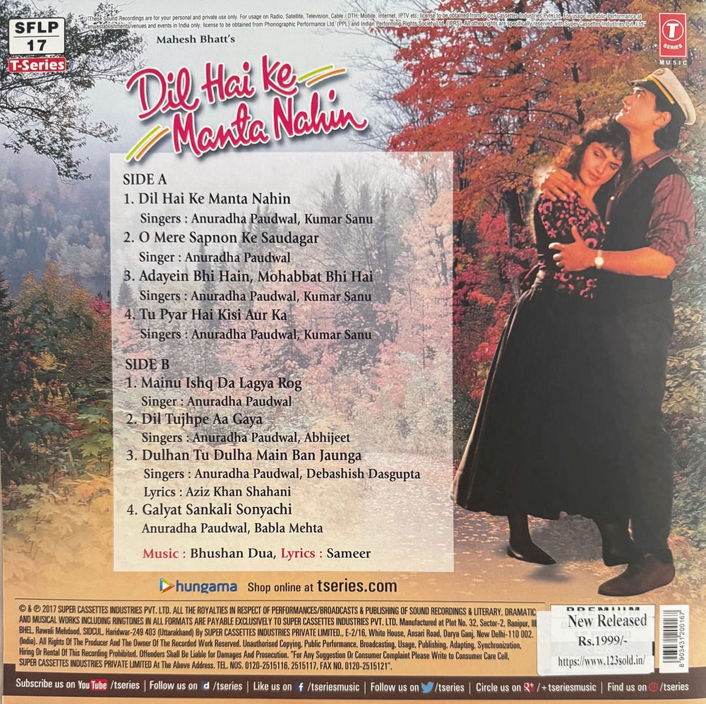 Dil Hai Ke Manta Nahin LP Record
