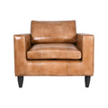 Ember Lounge Genuine Leather Mid-Century Single Seater Sofa