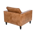 Ember Lounge Genuine Leather Mid-Century Single Seater Sofa