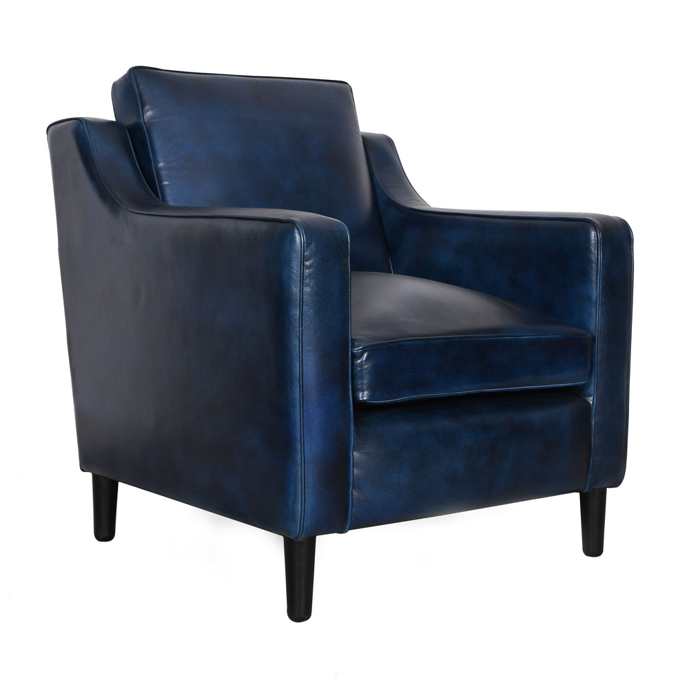 Fjord Lounge Genuine Leather Mid-Century Single Seater Sofa