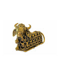 Dhokra Brass Nandi with Golden Jali Work