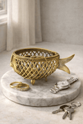 Dhokra Brass Fish Accessory Holder