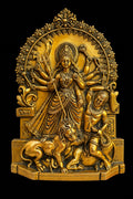 Durga - Brass Shakti Relief Panel