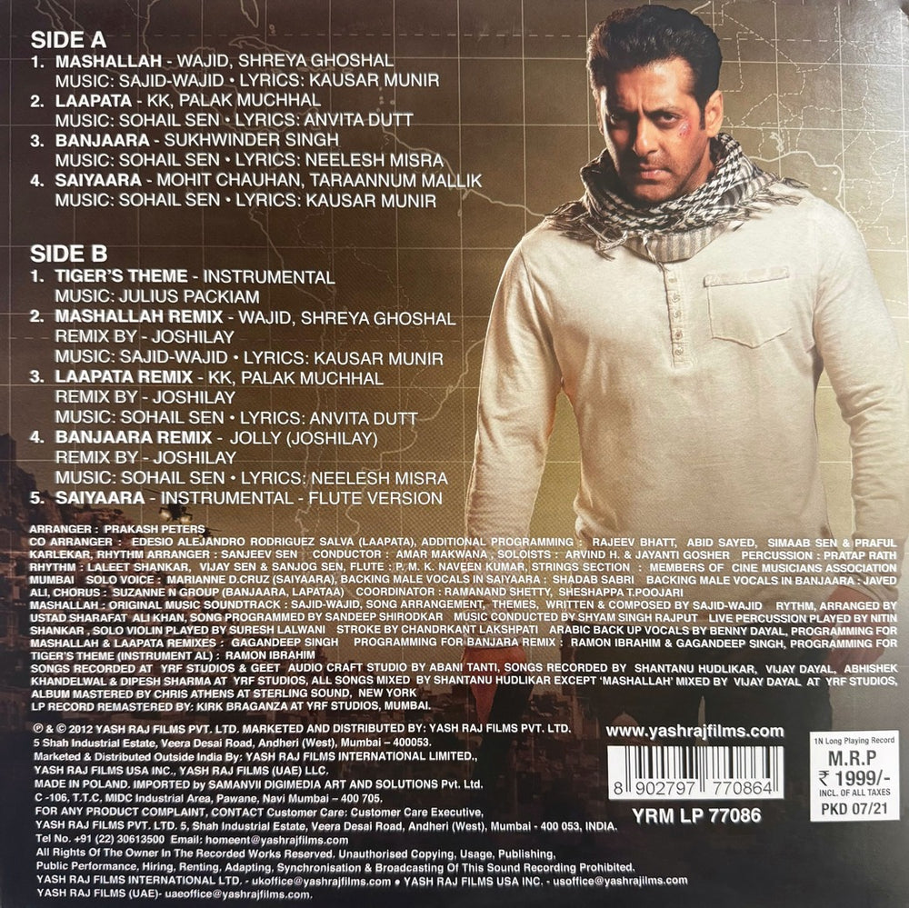 Ek Tha Tiger LP Record First Pressing
