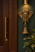 Ornate Brass Elephant Wall Bell