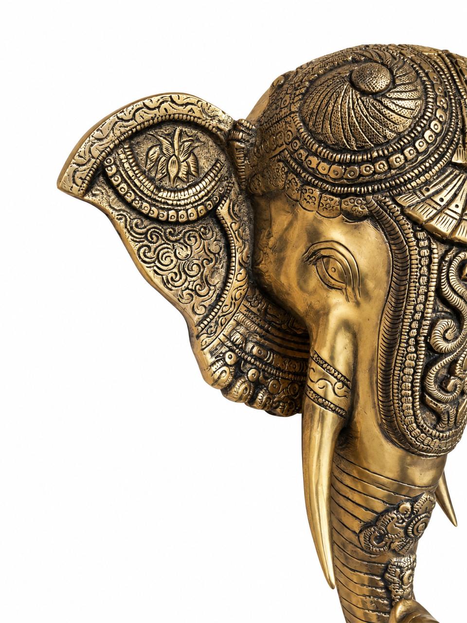 Ornate Brass Elephant Wall Bell