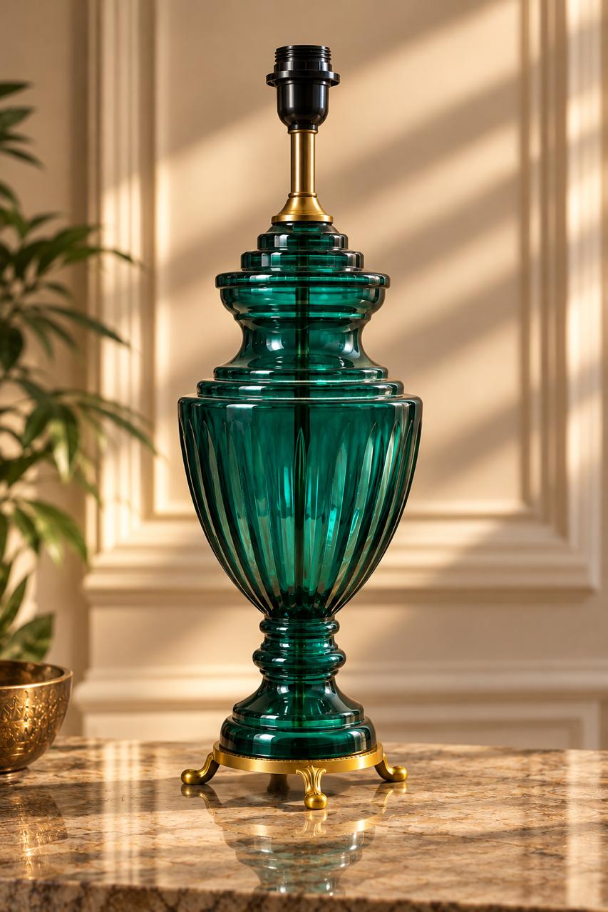The Emerald Heirloom Brass Table Lamp (Arrives without Lamp Shade)