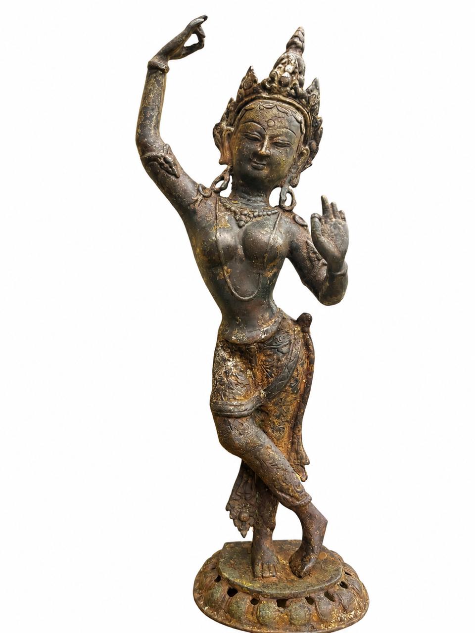 Vintage Apsara Sculpture – Celestial Dancer in 20 inches