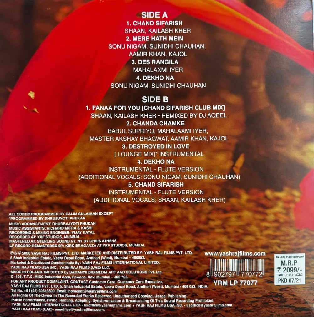 Fanaa LP Record