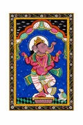 Lord Ganesha in Nritya Mudra - Pattachitra Painting (Unframed)