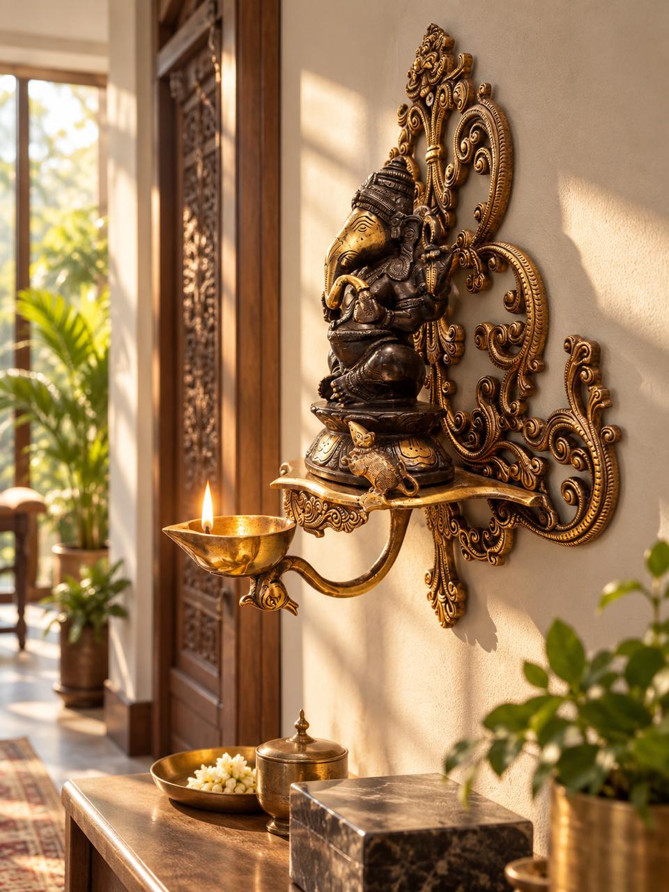 The Ganesha Wall Diya – Sacred Light. Work of Art.