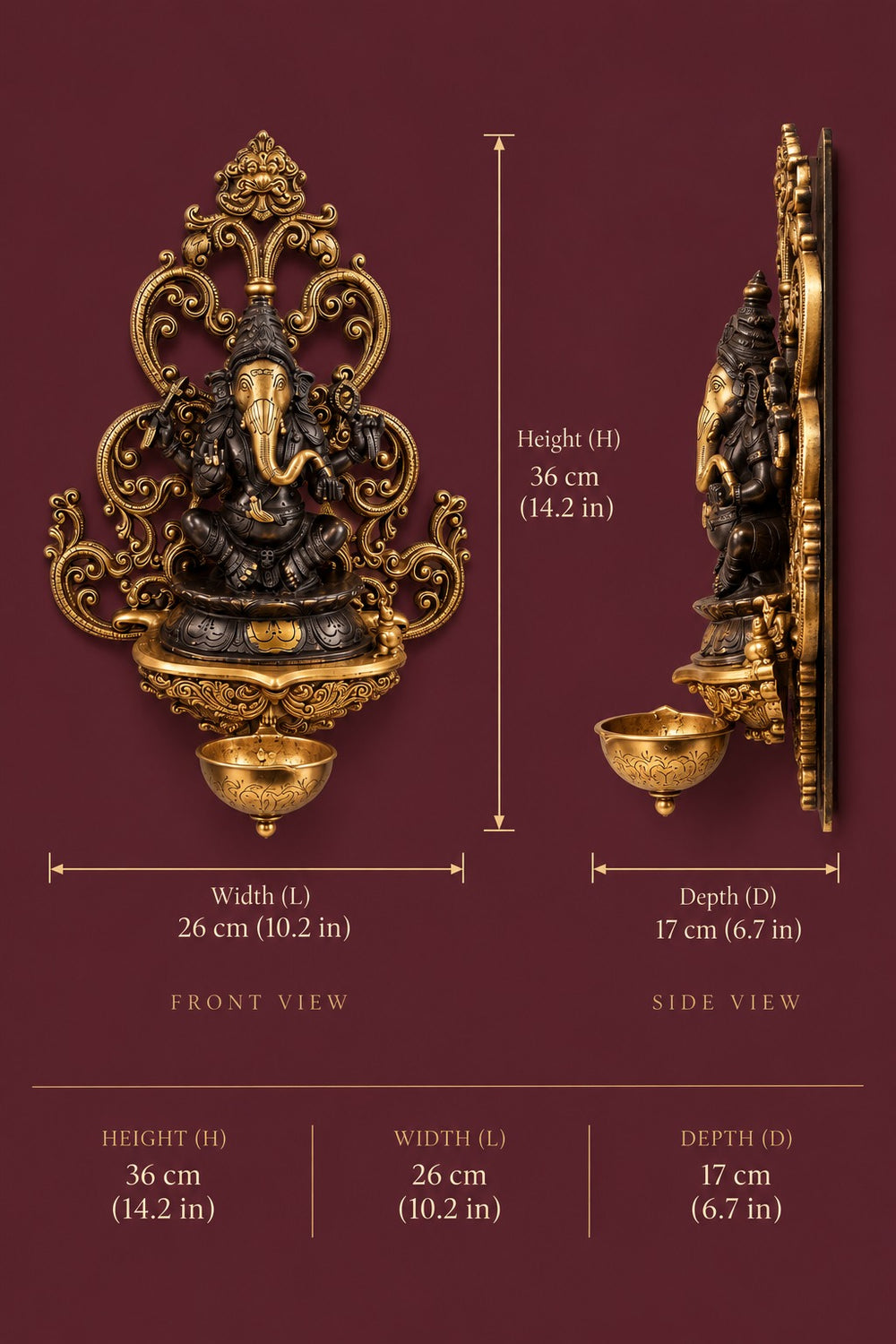 The Ganesha Wall Diya – Sacred Light. Work of Art.