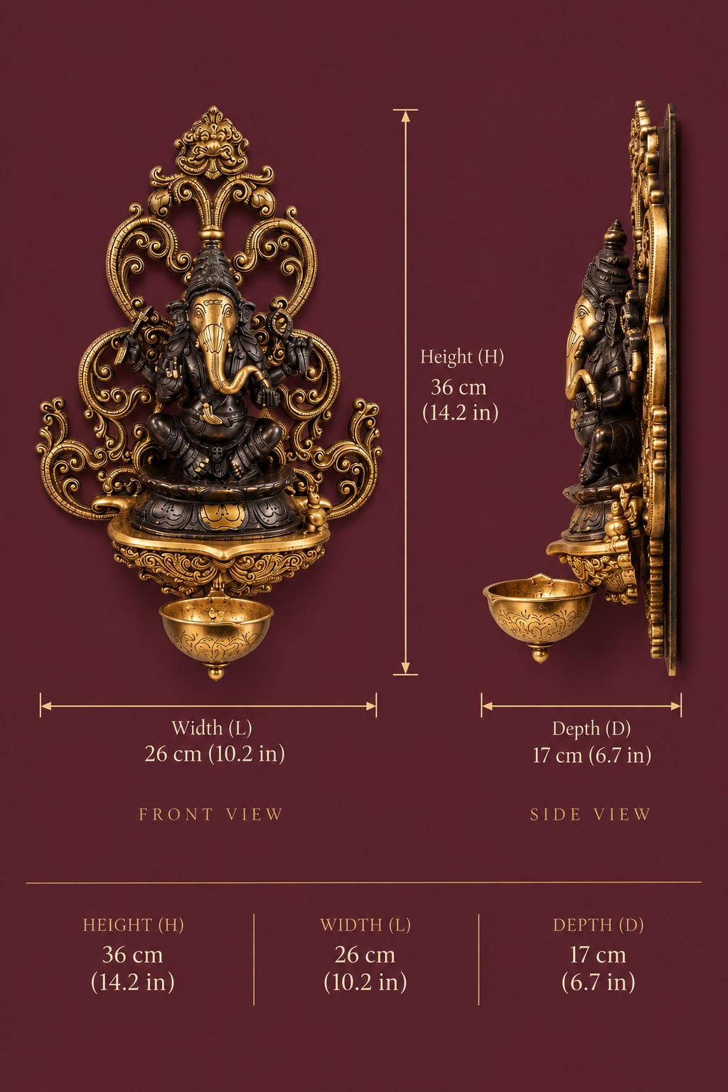 The Ganesha Wall Diya – Sacred Light. Work of Art.