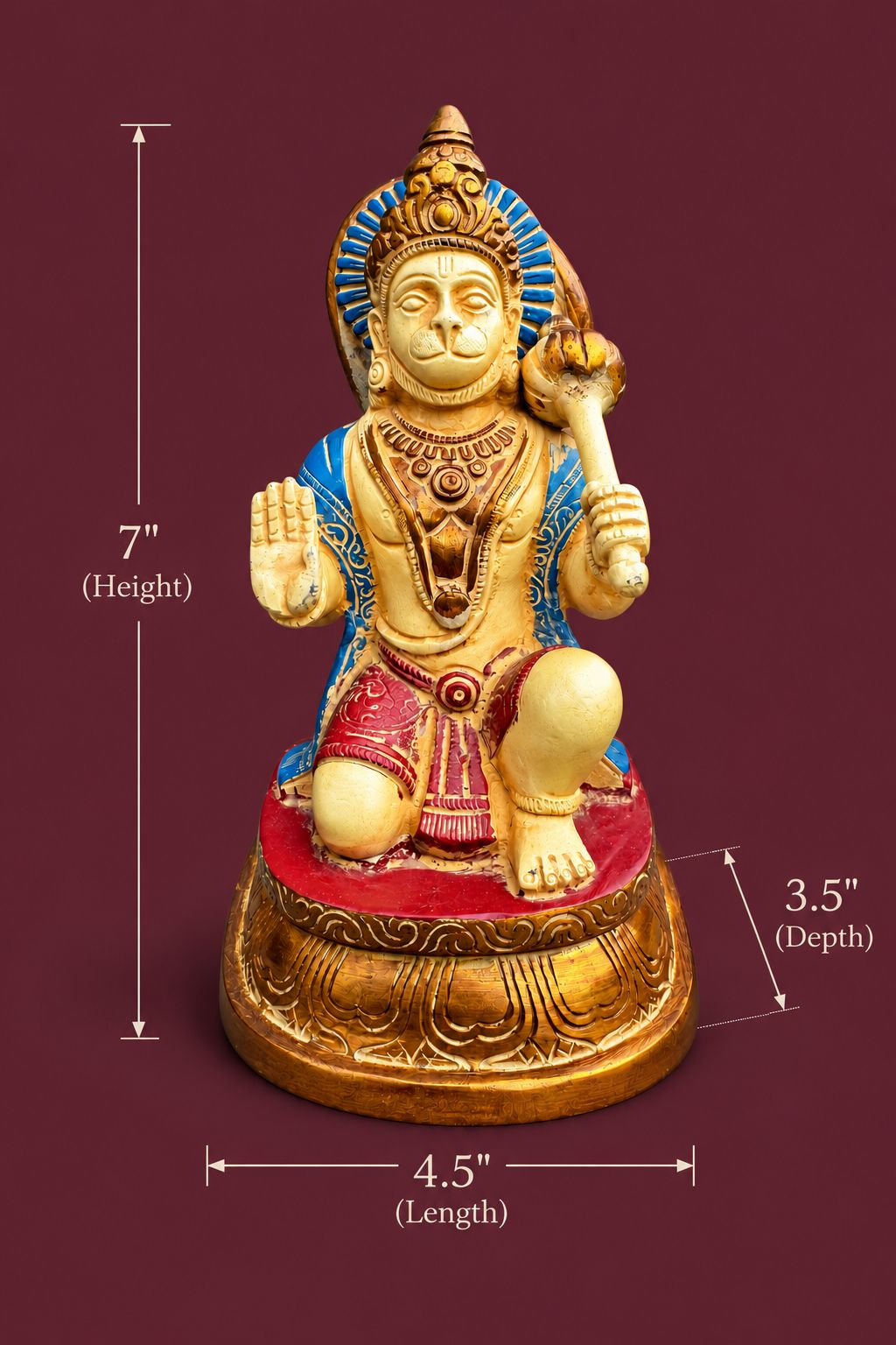 Golden Hanuman Ji Idol | Strength & Protection