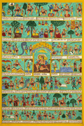 Shree Hanuman Chalisa Phad Painting (Original Art by a National Awardee Artist)- Unframed