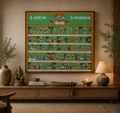 Shree Hanuman Chalisa Phad Painting in Green (Original by a National Awardee) - Unframed