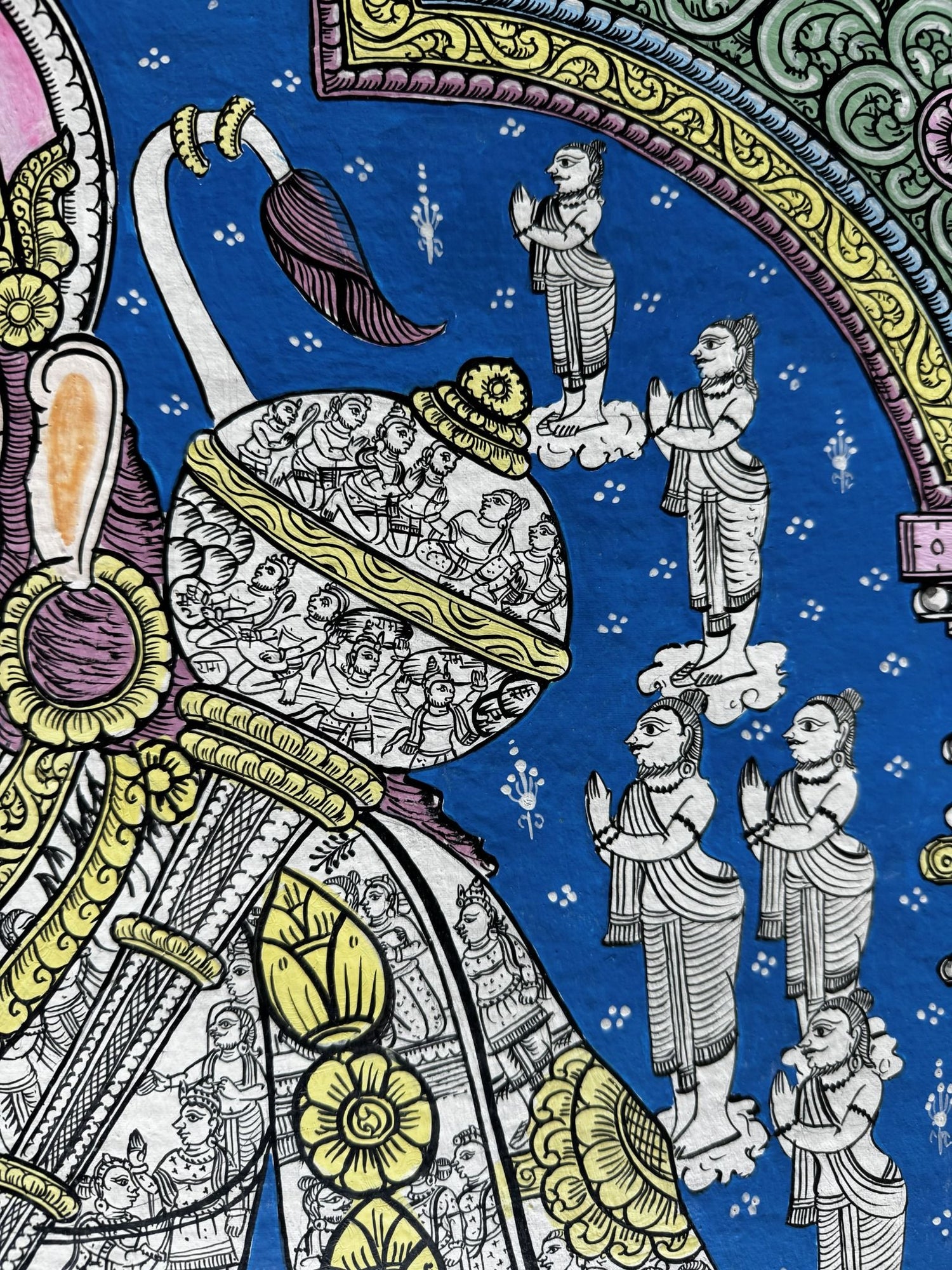Sundar Kand - Hanuman Ji in Pattachitra Painting by a National Awardee (Unframed)