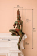 Large Chola Parvati in Lalitasana – Greenish (Inspired by Early Chola bronzes of Parvati, circa 1000 A.D.)